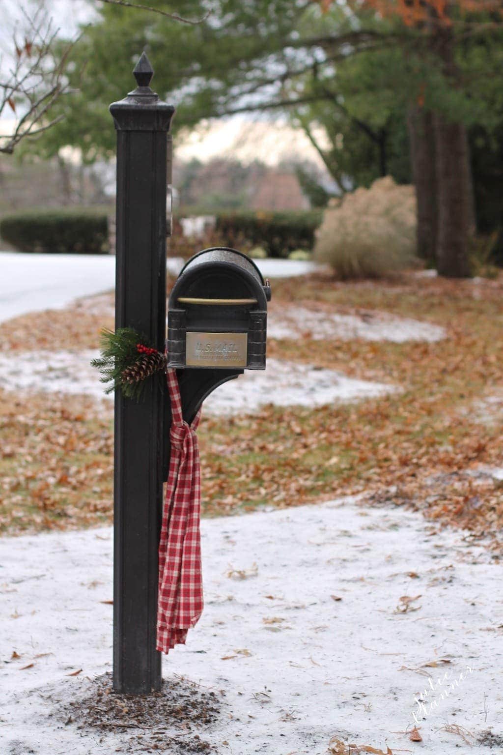 圣诞节邮箱装饰品包裹邮箱的围巾