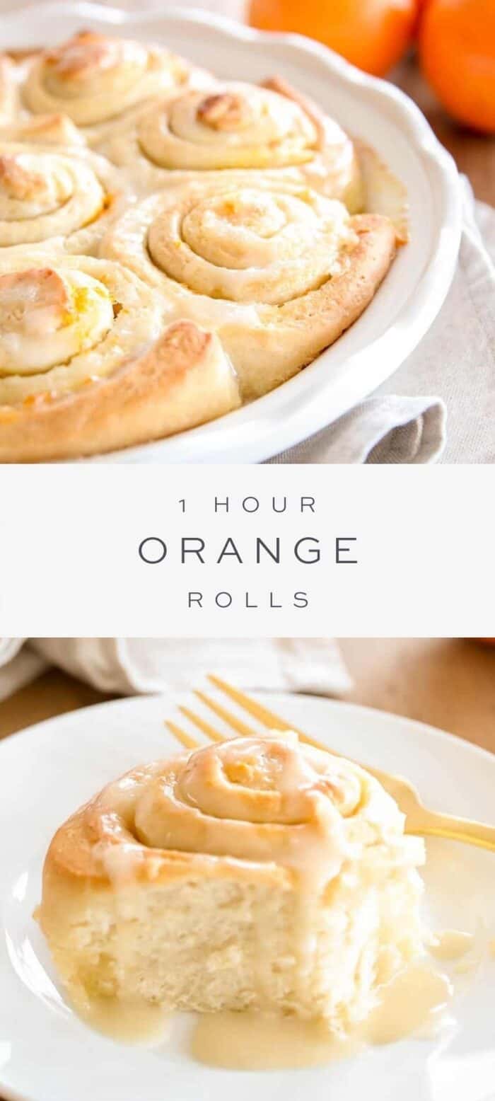 1小时的橙子卷在圆形烤盘中，覆盖文字，用金叉将橙子卷放在盘子上gydF4y2Ba