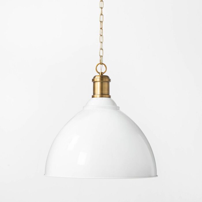white and gold pendant light
