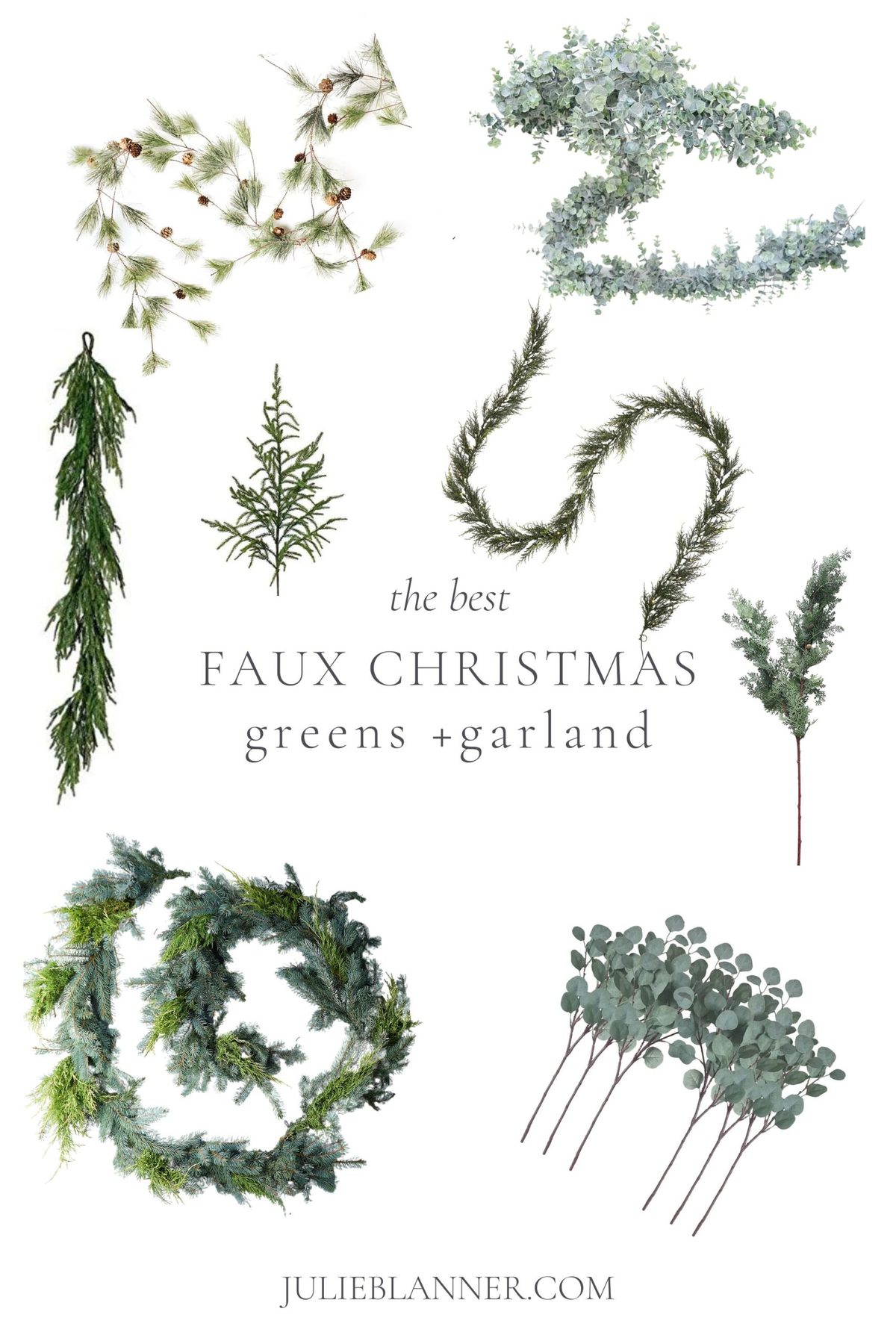 白色背景的图形，圣诞绿色和绿色花环的图像