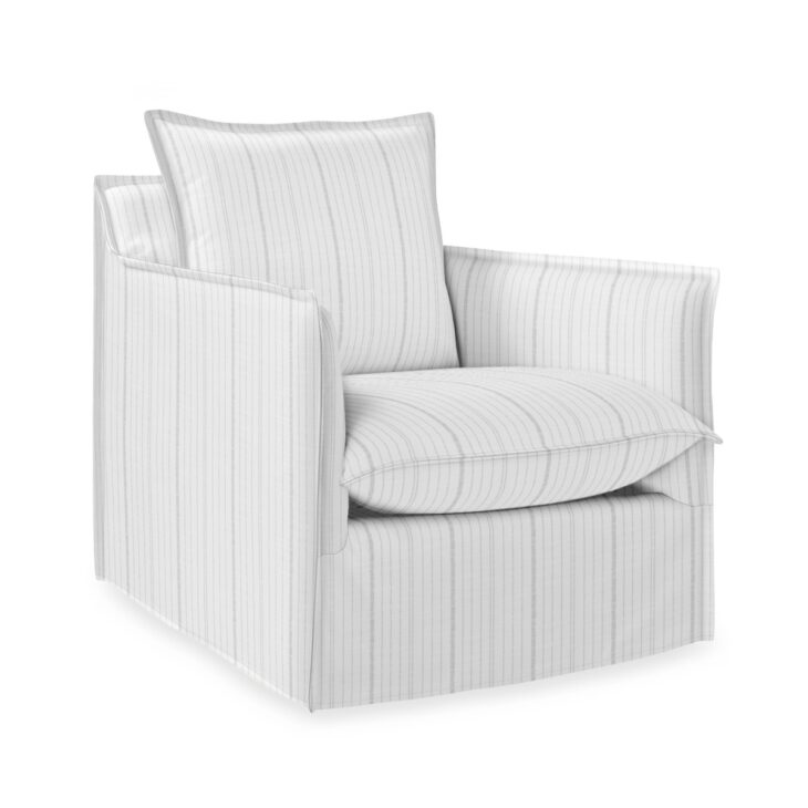 微妙的条纹室内室外椅子与法式接缝