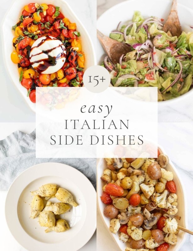 一个带有四个配菜的图形和标题为“ 15个简单的意大利配菜