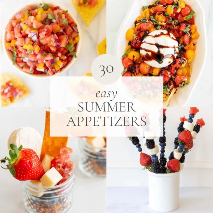 图片上有各种开胃菜的图片，标题是“30种简单的夏日开胃菜”vwin官网入口gydF4y2Ba